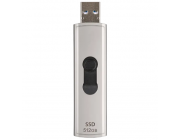 .512GB  Transcend Portable SSD ESD320A Silver, USB-A 3.1 10Gbps, Metallic Capless/Slider (68.2x19.7x9.5 mm, 26g, R/W:1050/950 MB/s, 3D-NAND flash)
