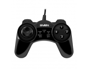 Gamepad SVEN GC-150, 2 axes, D-Pad ,13 buttons, Turbo function, USB, Black
