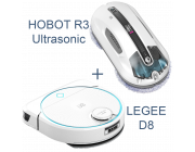 HOBOT Legee D8 + R3 Ultrasonic // Robot de podea + Robot de Geamuri // Робот мойщик пола + робот-мойщик окон