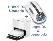 Hobot D8 + Lulu + R3-Ultrasonic // robot aspirator + stație de autocuratare + robot de curatat geamuri //робот пылесос + Станция самоочистки + Мойщик окон