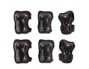 Женский комплект защиты Rollerblade 069P0500219 Rollerblade SKATE GEAR W 3 PACK NERO/LAMPONE M – наколенники, налокотники, защита запястий