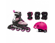 Роликовые коньки Rollerblade 07221500T93 MICROBLADE CUBE ROSA/BIANCO Size 33-36 – детские, колёса 4x72мм, жёсткость 80A, подшипники SG3, раздвижные
