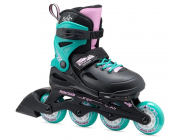 Роликовые коньки Rollerblade 073735003C1 FURY  NERO\VERDE MARE Size 33-38 – детские, колёса 4x72мм, жёсткость 80A, подшипники SG3, раздвижные