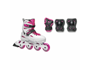 Роликовые коньки Rollerblade 07373600T1C  FURY COMBO BIANCO\ROSSO Size 33-38 – детские, колёса 4x72мм, жёсткость 80A, подшипники SG3, защита в комплекте