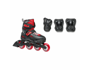 Роликовые коньки Rollerblade 07373600741 FURY COMBO NERO\ROSSO Size 36.5-40.5 – детские, колёса 4x72мм, жёсткость 80A, подшипники SG3, защита в комплекте