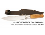 70 MAM LIGHT HUNTING KNIFE WITH WOOD HANDLE AND LEATHER CASE