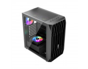 Case 1STPLAYER AY7 BLACK, ATX w/o PSU, Tempered Glass Side Panel, Mesh Front, Quick-realease panels, F2 ARGB fan (3front,1rear), C3 HUB without Controller, MB Synchronization, VGA bracket included, 3.5- HDD:1/2.5- SSD: 3, USB3.0*1 ,USB2.0*1, HD AUDIO, SPC