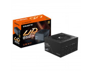 PSU GIGABYTE -GP-UD850GM-, 850W, ATX12V V2.31, 80 PLUS® Gold, Full Modular, Flat Black Cables, Active PFC + Full Bridge SRC LLC + DC to DC, 120mm HYB Fan with PWM, +12V (70.8A), 20+4 Pin, 2xCPU(4+4Pin), 8x SATA, 4xPCI-E(6+2pin), 3x Peripheral, OVP/OPP/SCP