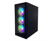 HPC C-09  ATX Case, with PSU (650W, 24 pin, Black Flat Cables, 1x 8pin(4+4), 2x 8pin(6+2), 6x SATA, 2x IDE, 12cm black fan), Glass Side & Front  Panels, 3x 120mm ARGB Fans (front), 1x 120mm ARGB Fan (rear), 1xUSB3.2, 2xUSB2.0/HD Audio, 2x 3.5-/3x 2.5-, Bo
