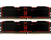 16GB (Kit of 2*8GB) DDR4-3200  GOODRAM  IRDM X DDR4 (Dual Channel Kit), PC25600, CL16, Latency 16-20-20, 1.35V, 1024x8, Aluminium BLACK heatsink