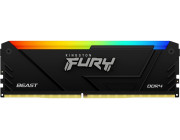 16GB DDR4-2666  Kingston FURY® Beast DDR4 RGB, PC21300, CL16, 2Rx8, 1.2V,  Auto-overclocking,  Asymmetric BLACK low-profile heat spreader, Dynamic RGB effects featuring Kingston FURY Infrared Sync technology, Intel XMP Ready (Extreme Memory Profiles)