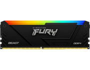 8GB DDR4-3200  Kingston FURY® Beast DDR4 RGB, PC25600, CL16, 1.35V, 1Rx8, Auto-overclocking, Asymmetric BLACK low-profile heat spreader, Dynamic RGB effects featuring Kingston FURY Infrared Sync technology, Intel XMP Ready (Extreme Memory Profiles)