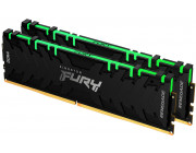 16GB (Kit of 2*8GB) DDR4-3200  Kingston FURY® Renegade DDR4 RGB, PC25600, CL16, 1.35V, Symmetric Black/Silver Large heat spreader, Dynamic RGB effects featuring Kingston FURY Infrared Sync technology, Intel XMP Ready (Extreme Memory Profiles)