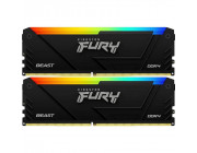 16GB (Kit of 2*8GB) DDR4-3600  Kingston FURY® Beast DDR4 RGB, PC28800, CL17, 1.35V, Auto-overclocking, Dynamic RGB effects featuring Kingston FURY Infrared Sync technology, Asymmetric BLACK low-profile heat spreader, Intel XMP Ready  (Extreme Memory Profi