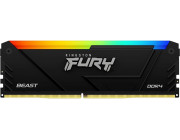 8GB DDR4-3600  Kingston FURY® Beast DDR4 RGB, PC28800, CL17, 1Rx8, 1.35V, Auto-overclocking, Asymmetric BLACK low-profile heat spreader, Dynamic RGB effects featuring Kingston FURY Infrared Sync technology, Intel XMP 2.0  (Extreme Memory Profiles)