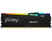 8GB DDR5-6000  Kingston FURY® Beast DDR5 RGB, PC48000, CL30, 1Rx8, 1.4V, Auto-overclocking, Asymmetric BLACK low-profile heat spreader, Dynamic RGB effects featuring Fury Infrared Sync technology, Intel XMP 3.0 Ready (Extreme Memory Profiles)