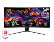34.0- MSI OLED MAG 341CQP QD-OLED Quantum Dot Black (0.03ms, 1.5mln, up to 1000cd, 3440x1440, 178°/178°, 2 x HDMI2.1, DisplayPort, USB-C (Video, Data, Power (15W)), up to 240Hz Refresh Rate, AMD FreeSync Premium Pro, DisplayHDR True Black 400, USB Hub, Au