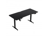 Motorized Gaming Desk 1STPLAYER MOTO-E 1460, 72-117 cm electric lift height, Intelligent height memory and sedentary reminder, Max load 80 kg, 18mm P2PB carbon fiber board, aluminium legs, 140*60*(72-117)cm, black