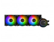 MSI MAG CORELIQUID E360, 360mm radiator, Intel LGA 1700/1200/115x & AMD AM5/AM4/TR4/sTRx4, 3x 120mm ARGB FDB fans, 14.3 ~ 34.3 dBA, 78.73 CFM, 4-pin PWM, Pump w/ARGB: 3000 RPM ± 10%, 20 dBA, 4-pin PWM, 200,000 hours, Cooper Base, Rotatable water cap for 2
