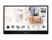 15.6- MSI LED PRO MP161 E2U Portable Monitor Black (4ms, 800:1, 250cd, 1920x1080, 170°/170°, miniHDMI, 2 x USB-C (DP 1.2a signal with Alt mode & 15W Power Delivery / Power Input), Speakers 2 x 1.5W)