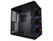 Case 1STPLAYER SP8 BLACK, ATX w/o PSU, 2*4 mm tempered glass Front & Side 50% view panels, FCR ARGB fan (3 front side,3 bottom), FC ARGB fan (1rear), Front: Rainbow RGB strips, C1(ARGB HUB+Remote Control), MB Synchronization, 2x2.5-/2x3.5-, 0.8mm steel st