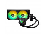 ASUS Liquid Cooler TUF GAMING LC II 240 ARGB, 240mm radiator, Socket Intel LGA 1700,1200,115x & AM5/AM4, 2x TUF Gaming 120mm ARGB PWM fans: 120x120x25mm, 800-2000rpm, 29 dBA, 67CFM, Decoupled Low-Noise Pump, Sleeved Rubber Tubing 400mm, PWM-Controlled Pum
