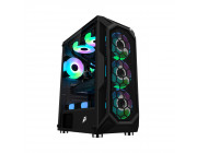Case 1STPLAYER X6 BLACK, ATX w/o PSU, Tempered Glass Side panel, Mesh Front, F2 ARGB fan (3front ,1rear), C3 HUB without Controller, Support ARGB, MB Synchronization, 3.5-HDD:2 / 2.5-SSD:3, USB3.0*1, USB2.0*2, HD AUDIO, SPCC 0.5mm, Black