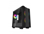 DEEPCOOL -CC360 ARGB- Micro-ATX Case, with Side-Window (Tempered Glass SidePanel) Magnetic, without PSU, Pre-installed: Rear 1x120mm ARGB fan, Front: 2x120mm ARGB fans, Magnetic Dust filters, Quick-release SSD mounting,2x3.5- Bays/3x2.5- Bays, 1xUSB3.0, 1