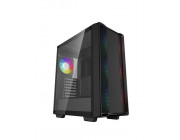 DEEPCOOL -CC560 ARGB V2- ATX Case, with Side-Window (Tempered Glass Side Panel) & Mesh Front Panel, without PSU, Tool-less, Pre-installed: Front 3x ARGB 120mm fans, Rear 1x ARGB 120mm fan, 2x2.5-SSD/2x3.5-HDD, Top panel Magnetic dust filter, PSU Shroud, 1