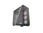 DEEPCOOL -CH780- ATX Case, with Panoramic Glass-Dual Chamber Layout, without PSU, Tool-Less, Pre-installed: Side:1x420mm (3*140mm) ARGB, Support 420mm radiator, Vertical GPU mount and riser cable included, 1xType-C (Gen2), 4xUSB3.0, 1x Audio, LED, Black