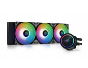 DEEPCOOL Liquid Cooler -GAMMAXX L360 A-RGB-, Anti-Leak Technology, Socket LGA2066/2011/1851/1700/1200/115x & AM5/AM4, 3x 120mm ARGB PWM fans: 500-1800 RPM±10%, <30 dB(A), 69.34 CFM, 4-pin PWM, Pump: 2400 RPM, 17.8 dB(A), Cooper Base, Hydro Bearing, Black