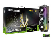 ZOTAC GeForce RTX™ 5070 Ti AMP Extreme INFINITY  16GB GDDR7, 256bit, 2512/28000Mhz, Blackwell/DLSS4, PCIeX16 5.0, 3.5-slot, 1xHDMI, 3xDP, Large Vapor Chamber, Triple Fan / IceStorm 3.0, Active Fan Control/FREEZE Fan Stop/Dual Bios, SPECTRA2.0 Link/RGB Lig