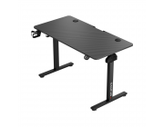 Motorized Gaming Desk 1STPLAYER MOTO-C 1260, 75-120 cm electric lift height, Max load 80 kg, Silent, 18mm P2PB carbon fiber board, aluminium legs, Headphone hook & cup holder & wire clip, cable management, 120*60*(75-120)cm, black