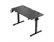 Motorized Gaming Desk 1STPLAYER MOTO-C 1260, 75-120 cm electric lift height, Max load 80 kg, 18mm P2PB carbon fiber board, aluminium legs, Headphone hook & cup holder & wire clip, cable management, 120*60*(75-120)cm, black