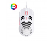 HYPERX Pulsefire Haste Gaming Mouse, White/Pink, Ultra-light hex shell design, 400–16000 DPI, 4 DPI presets, Pixart PAW3335 Sensor, Split-button design for extra responsiveness, Per-LED RGB lighting, USB, 80g
