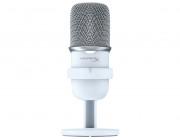 HyperX SoloCast, White, Microphone for the streaming, Sampling rates: 48 / 44.1 /32 / 16 / 8 kHz, 20Hz-20kHz, Tap-to-Mute sensor with LED indicator, Flexible, Adjustable stand, Cardioid polar pattern, Boom arm and mic stand, Cable length: 2m, Black,  USB