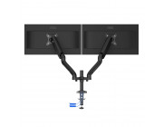 Arm for 2 monitors 13--31.5- -  AOC AD110DX with integrated USB Hub, Black, USB Hub: USB-C + USB3.0, Desk Clamp/Grommet, Aluminum structure, Gas spring, Height adjustment, Max.Load: 2-9kg, Tilt: '-90°~+85°, Swivel:180°, Rotation: 360°, Hidden cable manage