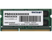 4GB DDR3-1600 SODIMM  PATRIOT Signature Line, PC12800, CL11, 1 Rank, Double-sided module, 1.5V
