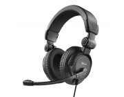 Trust Como Headset, 40mm driver units, Flexible Microphone, 32 Ohm, 20 Hz - 20000 Hz, 2x 3.5mm, Black