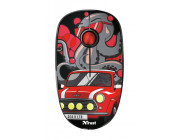 Trust Sketch Red Wireless Mouse, Silent Click, 15m  2.4GHz, Micro receiver, 1600 dpi, 3 button, USB