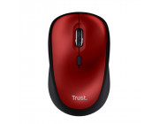 Trust Yvi + Eco Wireless Silent Mouse - Red, 8m 2.4GHz, Micro receiver, 800-1600 dpi, 4 button, AA battery, USB
