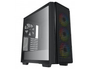 DEEPCOOL -CG540- ATX Case, with Side-Window Tempered Glass Side & Front Panel, without PSU, Tool-less, Pre-installed: Front 3x A-RGB 120mm fans, Rear 1x140mm, Magnetic dust filters, 2xUSB3.0, 1xAudio, Black