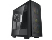 DEEPCOOL -CK560- ATX Case, with Side-Window (Tempered Glass Side Panel), without PSU, Tool-less, Pre-Installed: Front A-RGB 3x120mm fans , Rear 1x140mm fan, Quick-release Ventilated front panel, 2xUSB3.0, 1xTypeC, 1xAudio, Black