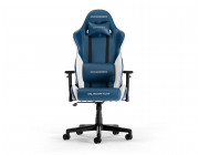 Gaming/Office Chair DXRacer GLADIATOR-L-N23-LTC-BW-X1, Blue/White, Gaslift class 4, Premium PVC leather, max weight up to 150kg / height 180-200cm, Full tilt, Recline 90°-135°, 3D Armrests, Headrest and lumbar cushions, 6 cm PU Caster, W-22,15 kg