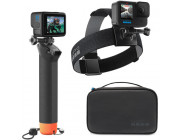 GoPro Adventure Accessories Kit, Includes: 1x Head Strap + Qiuick Clip 2.0, 1x Floating Hand Grip, 1x Transport Bag, 216x137x64mm, 240g