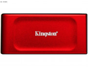 M.2 NVMe External SSD 1.0TB  Kingston XS1000, Red, USB 3.2 Gen 2, Sequential Read/Write: up to 1050 MB/s, Light, portable and compact, USB-C to USB-A cable included