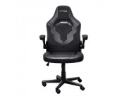 Trust Gaming Chair GXT 703 RIYE - Black, PU leather and breathable fabric, adjustable gaming chair with a strong frame, flip-up armrests, Class 4 gas lift, up to 140kg