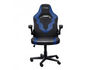 Trust Gaming Chair GXT 703B RIYE - Black/Blue, PU leather and breathable fabric, adjustable gaming chair with a strong frame, flip-up armrests, Class 4 gas lift, up to 140kg