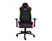 Trust Gaming Chair GXT 719 Ruya - Black RGB, breathable fabric/PU leather on the sides, 3D armrests, Class 4 gas lift, 90°-180° adjustable backrest, Powerbank, Wireless remote, Including removable and adjustable lumbar and neck cushion, Durable double whe