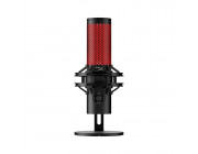 HyperX QuadCast 2, Black, Microphone for the streaming, Anti-Vibration shock mount, Tap-to-Mute sensor with LED indicator, Four selectable polar patterns, Internal pop filter, Built-in headphone jack, Cable length: 3m, Black/Red, USB